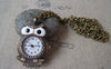 Pocket Watch - 1 PC of Antique Bronze Owl Pocket Watch A4620