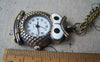 Pocket Watch - 1 PC of Antique Bronze Owl Pocket Watch A4620