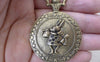 Accessories - 1 Pc Of Antique Bronze Rabbit Back Pocket Watch Round Base Pendants A7444