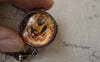 Pocket Watch - 1 PC Antique Silver Glass Bird Bubble Orb Pocket Watch A7458