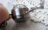 Pocket Watch - 1 PC Antique Silver Glass Bird Bubble Orb Pocket Watch A7458