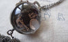 Pocket Watch - 1 PC of Antique Silver Glass Bubble Orb Pocket Watch A7144