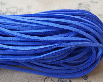 Cord - 10 meters Square Blue Faux Leather Ribbon Cords String A4342