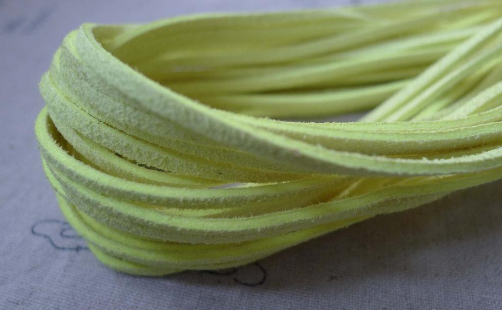 Cord - 10 meters Square Yellow Faux Leather Ribbon Cords A7595