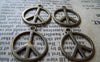 Ocean, Weather & Symbols - 10 pc of Antique Bronze Filigree Peace Symbol Charms 20mm A3656
