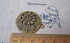 Flowers - 10 pc Antique Bronze Round Cut Out Flower Charms A5027
