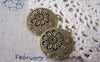 Flowers - 10 pc Antique Bronze Round Cut Out Flower Charms A5027