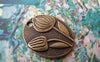 Flowers - 10 pc Antique Bronze Oval Flower Bud Charms Pendants A5028