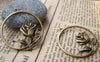 Flowers - 10 pc Antique Bronze Round Cut Out Flower Ring Charms A408