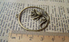 Flowers - 10 pc Antique Bronze Round Cut Out Flower Ring Charms A408
