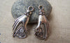 Accessories - 10 Pcs (5 Pairs) Of Antique Silver Heart Hand Charms Pendants 15x30mm A1174