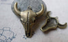 Birds, Pets & Animals - 10 pcs Antique Bronze 3D Bull Head Charms Pendants 28x31mm A6106