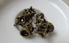 Royalty - 10 pcs Antique Bronze 3D Filigree Crown Charms 13x19mm A6851