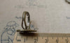 Accessories - 10 Pcs Antique Bronze Adjustable Tear Drop Ring Blank Shank Base With 13x18mm Bezel A6175