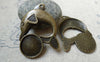 Accessories - 10 Pcs Antique Bronze Base Settings Pendant Match 16mm Cabochon A6199