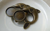 Accessories - 10 Pcs Antique Bronze Base Settings Pendant Match 16mm Cabochon A6199