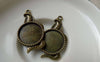 Accessories - 10 Pcs Antique Bronze Base Settings Pendant Match 16mm Cabochon A6206