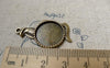Accessories - 10 Pcs Antique Bronze Base Settings Pendant Match 16mm Cabochon A6206