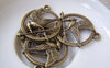 Birds, Pets & Animals - 10 pcs Antique Bronze Bird Carrying Arrow Round Circle Pendants A3685