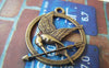 Birds, Pets & Animals - 10 pcs Antique Bronze Bird Carrying Arrow Round Circle Pendants A3685