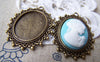 Accessories - 10 Pcs Antique Bronze Brass Filigree Oval Base Bezel Settings Match 18x25mm Cabochon A3198