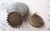 Brooches - 10 pcs Antique Brass Pendant Tray Crown Base Brooch A1364