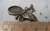 Accessories - 10 Pcs Antique Bronze Butterfly Oval Cameo Base Settings Match 10x14mm Cabochon A3177