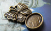 Accessories - 10 Pcs Antique Bronze Butterfly Oval Cameo Base Settings Match 10x14mm Cabochon A3194