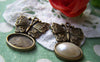 Accessories - 10 Pcs Antique Bronze Butterfly Oval Cameo Base Settings Match 10x14mm Cabochon A3194