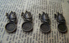 Accessories - 10 Pcs Antique Bronze Butterfly Round Cameo Base Settings Match 10mm Cabochon A2675