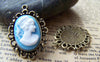Accessories - 10 Pcs Antique Bronze Cameo Base Settings Match 13x18mm Cabochon A3568