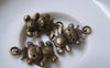 Accessories - 10 Pcs Antique Bronze Crown Bear Charms 15x22mm A4970