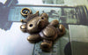 Accessories - 10 Pcs Antique Bronze Crown Bear Charms 15x22mm A4970