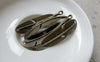 Accessories - 10 Pcs Antique Bronze Curved Feather Connector Bracelet Charms 11x45mm A6634
