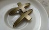 Accessories - 10 Pcs Antique Bronze Curved Sideways Cross Bracelet Connectors Charms 23x42mm A6200