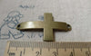 Accessories - 10 Pcs Antique Bronze Curved Sideways Cross Bracelet Connectors Charms 23x42mm A6200