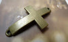 Accessories - 10 Pcs Antique Bronze Curved Sideways Cross Bracelet Connectors Charms 23x42mm A6200