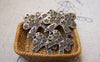 Accessories - 10 Pcs Antique Bronze Double Butterfly Bow Charms 22x32mm A3103