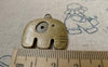 Accessories - 10 Pcs Antique Bronze Elephant Charms Pendant 24x25mm A5483