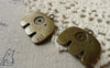Accessories - 10 Pcs Antique Bronze Elephant Charms Pendant 24x25mm A5483