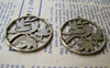 Birds, Pets & Animals - 10 pcs Antique Bronze Bird Branch Ring Round Pendants Charms A246