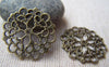 Accessories - 10 Pcs Antique Bronze Filigree Flower Snowflake Connectors Charms 29mm A365