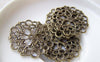 Accessories - 10 Pcs Antique Bronze Filigree Flower Snowflake Connectors Charms 29mm A365