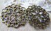 Accessories - 10 Pcs Antique Bronze Filigree Flower Snowflake Connectors Charms 29mm A365