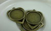 Accessories - 10 Pcs Antique Bronze Heart Shaped Round Cameo Base Settings Match 18mm Cabochon A5876