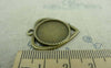 Accessories - 10 Pcs Antique Bronze Heart Shaped Round Cameo Base Settings Match 18mm Cabochon A5876