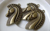 Accessories - 10 Pcs Antique Bronze Horse Head Pendants Charms 25x40mm A6726