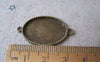 Accessories - 10 Pcs Antique Bronze Oval Base Bezel Pendant Connectors Match 18x25mm Cameo A3580