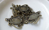 Accessories - 10 Pcs Antique Bronze Oval Cameo Cabochon Base Settings Connector Match 10x14mm Cabochon A6325