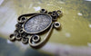 Accessories - 10 Pcs Antique Bronze Oval Cameo Cabochon Base Settings Connector Match 10x14mm Cabochon A6325